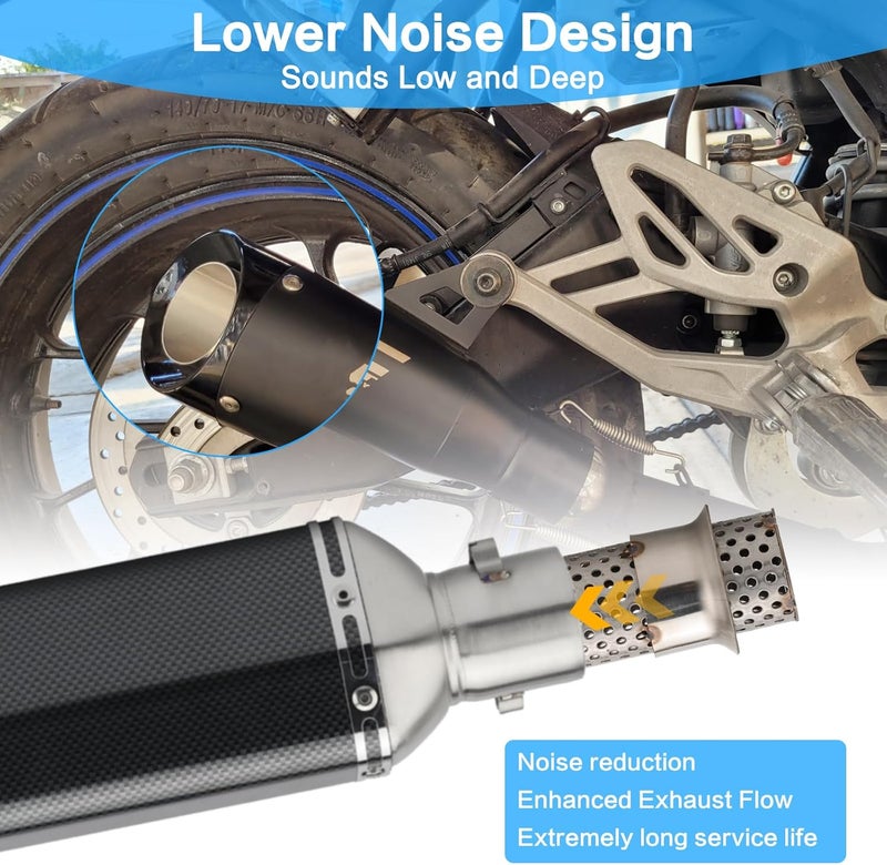 RIDLOG Motorcycle DB Killer 51mm Universal Muffler Silencer Baffle Removable Noise Eliminator Motorcycle Exhaust Pipe Muffler Fit for Harley Honda Kawasaki Suzuki Yamaha (Air Hole Model) - Image 2